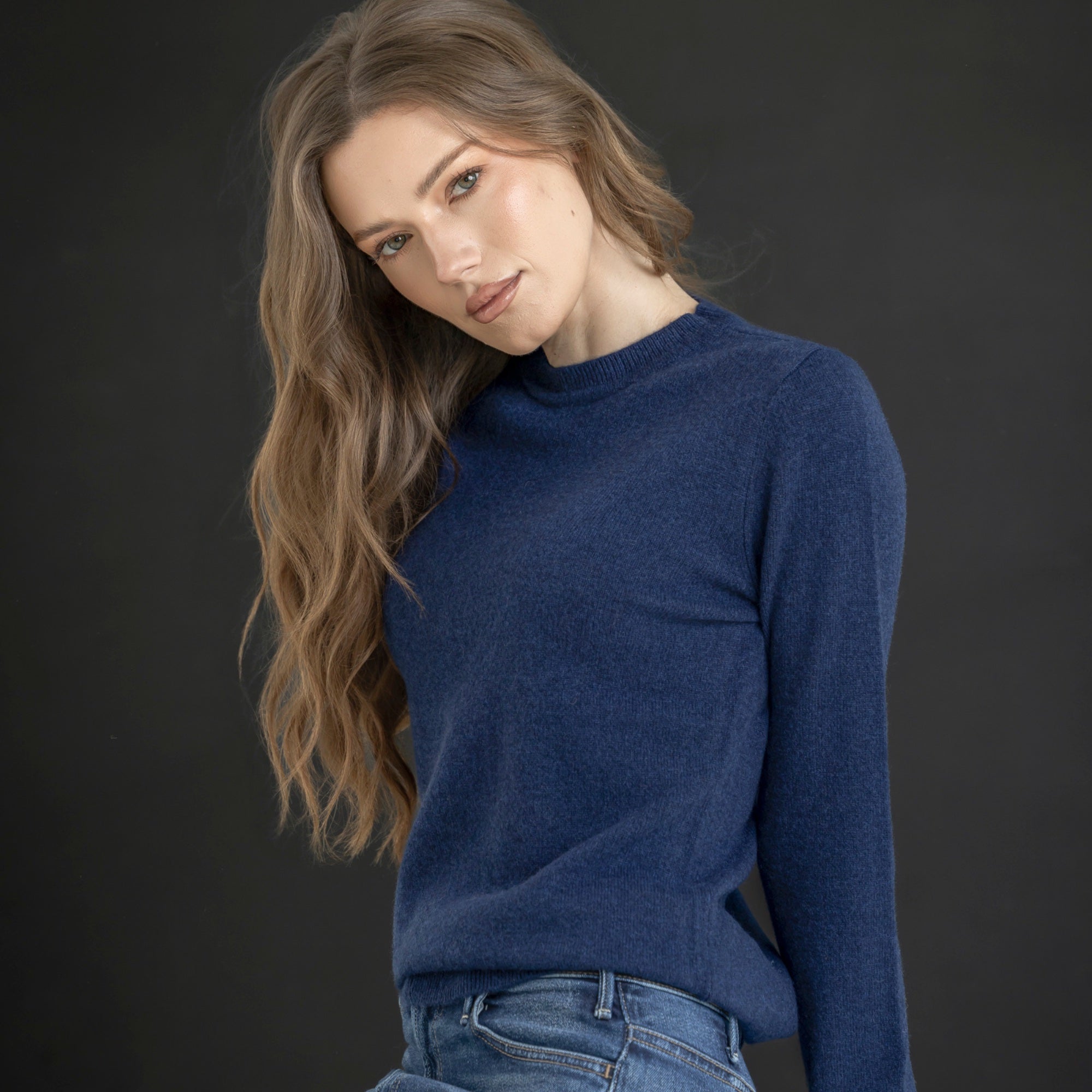 Tri Delta Cashmere Crew Gray